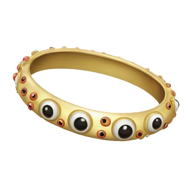 very thin gold bangle ring studded with eyeballs sticker