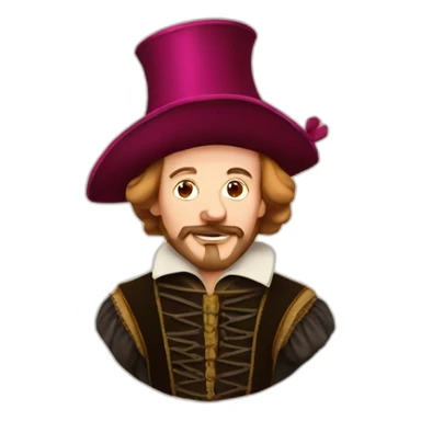shakespeare with a birthday hat sticker
