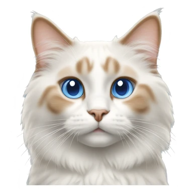 Orange and white ragdoll cat with blue eyes short haired sticker