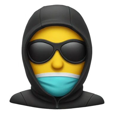 emoji wearing ski mask sticker