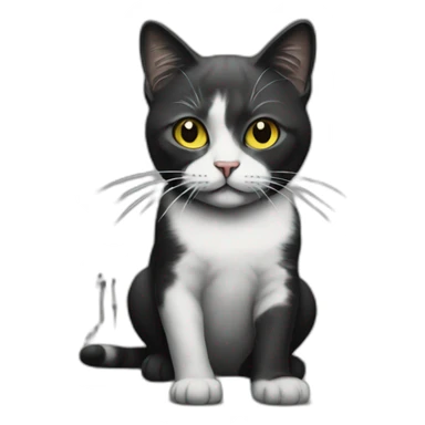 Paint cat as Banksy sticker