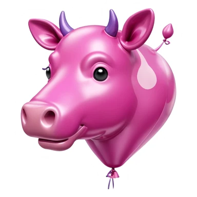   jeff koons style vinyl balloon pink cow sculpture  sticker