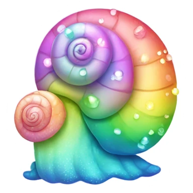Kawaii pastel rainbow bedazzled snail sticker