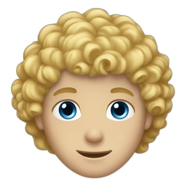 Boy with curly blond hair and blue eyes sticker