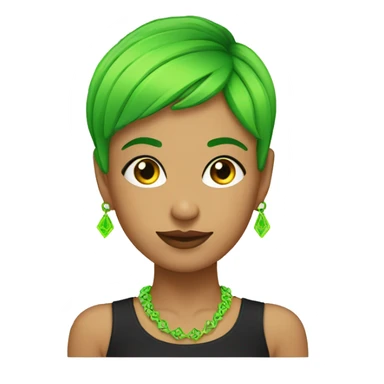 Mexican girl with a neon green pixie cut sticker