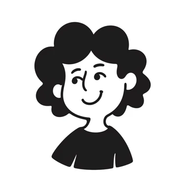 hand-drawn doodle of a happy person named Mykyta, big smile, simple lines sticker