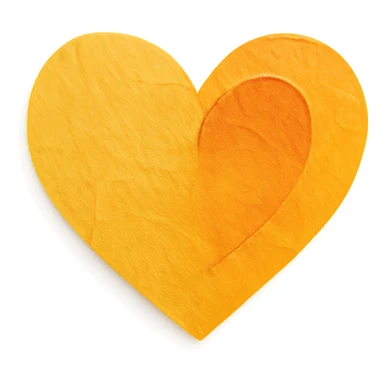 heart shape, paper craft style, yellow and orange tones sticker