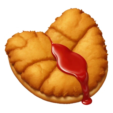 Chicken nugget with ketchup sticker