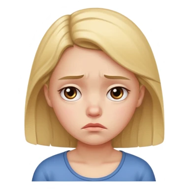 sad girl frowning sticker