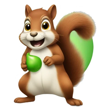 squirrel farting a green fart sticker