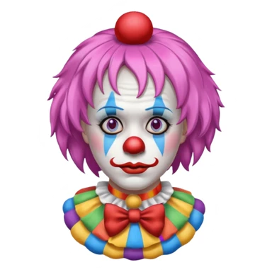 Clown with sad face sticker