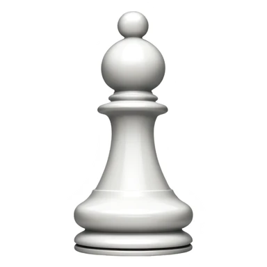 white chess pieces, pawn, white sticker