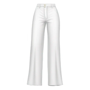 Realistic isolated pair of high waist long wide leg dressy casual pants in white sticker