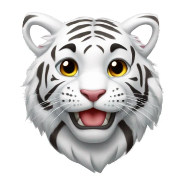 White tiger with heart sticker