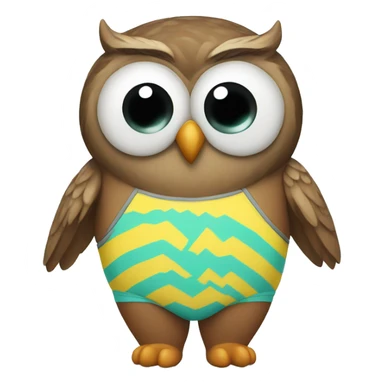 Owl in a swimsuit  sticker