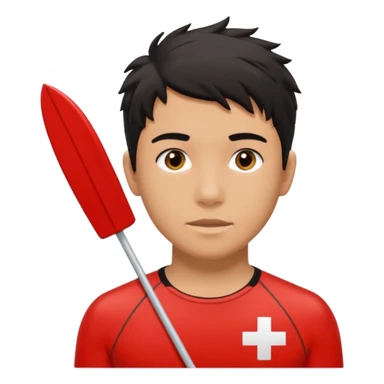 Lifeguard Teenager with Black messy hair saving lives sticker