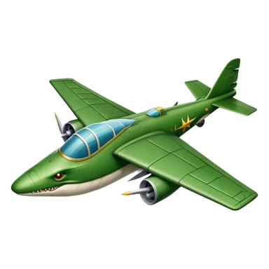 Un cocodrilo en forma de avion de guerra sticker