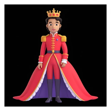 prince in red dress, royaqle background sticker