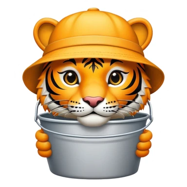 Tiger wearing a bucket hat sticker