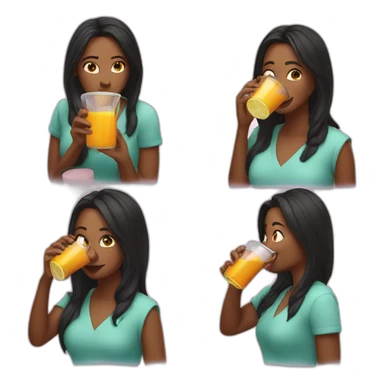 Sara drinking juice sticker