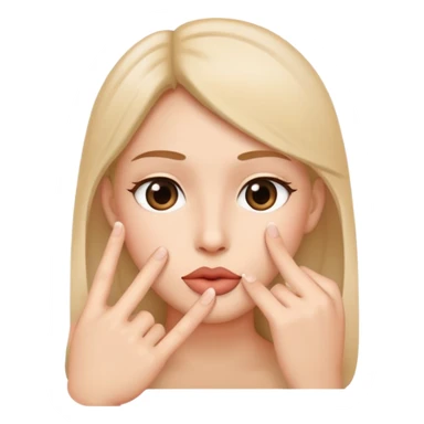face with finger gesture for silence sticker