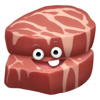 A steak with a smile sticker