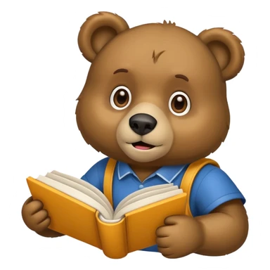 student bear with book sticker