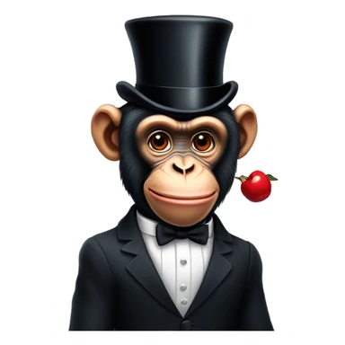 Chimpanzee butler red lipstick  sticker