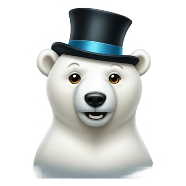 Polar bear with top hat sticker