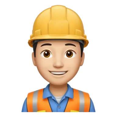 The narrow-eyed Chinese construction worker sticker