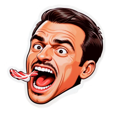 Guy biting lip sticker