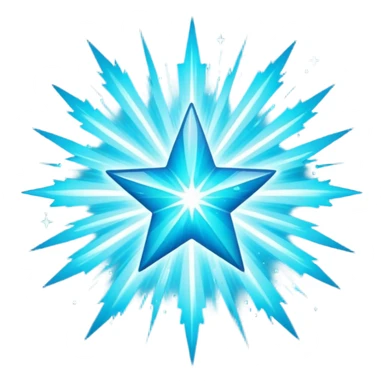 Glitter Cian Star Explosion sticker