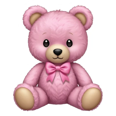 pink teddy bear with a pink bow sticker