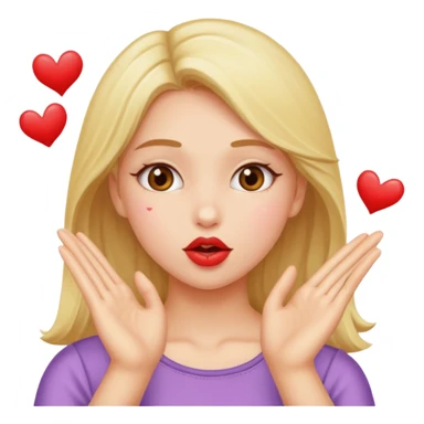 Girl throwing kisses  sticker