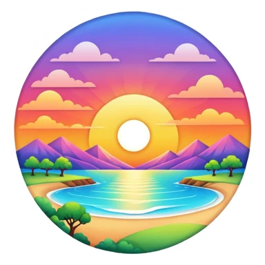 sunrise landscape sticker