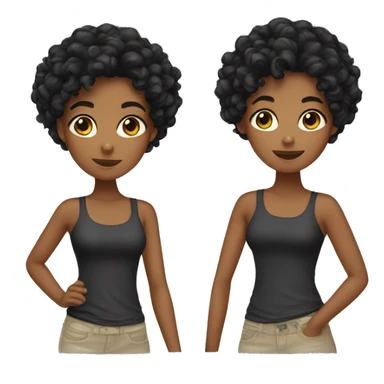 tanned girl with curly black hair  sticker