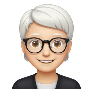 Personnes lunette cheveux blanc courts  sticker