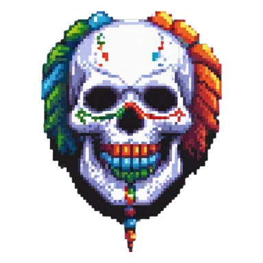 skull with clown makeup sticker
