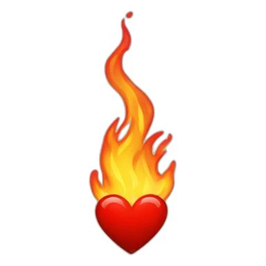 red heart on fire sticker
