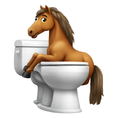 horse on a toilet sticker