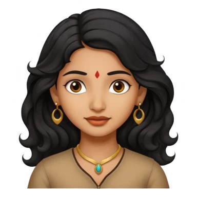 Indian fat girl south Indian wavy medium black hair tan darker skin sticker