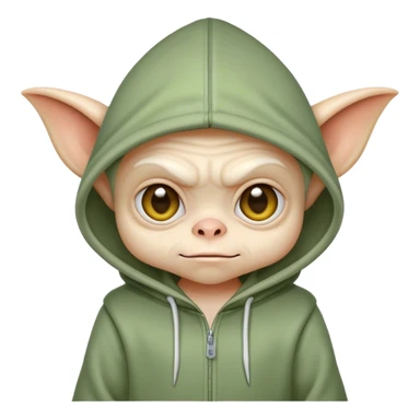 Little gremlin wearing a hoodie sticker