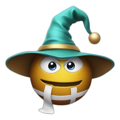 football wearing wizard hat sticker