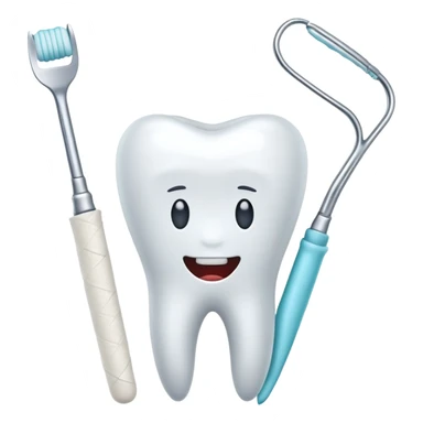 tooth with a bandage and dental instruments, symbolizing root canal treatment sticker