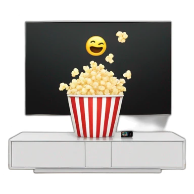 Netflix on a TV screen qnd popcorn sticker