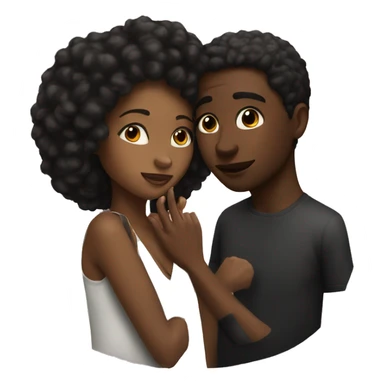 black girl and white guy kissing sticker
