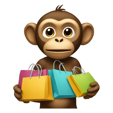a monkey shopping sticker
