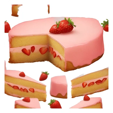 slice of strawberry cake sticker