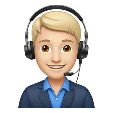 a sales agent with headphones sticker