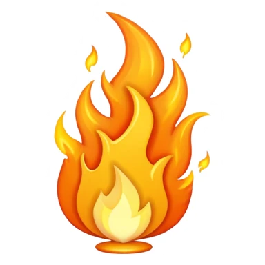 fire streak emoji playful flame with motion effect sticker